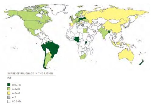 Roughage and how it is used as feed in dairy systems across the world