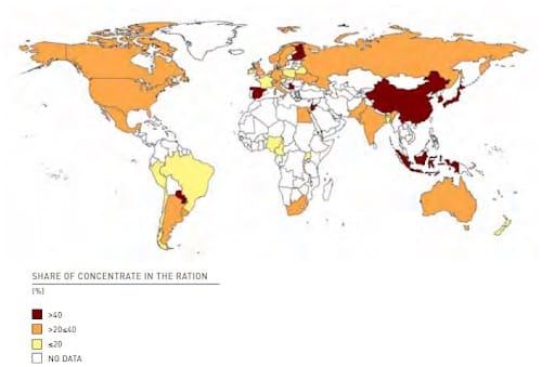 Concentrates and how it is used as feed in dairy systems across the world